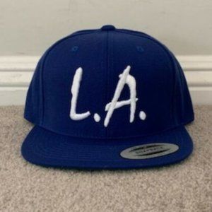 XYZ "LA" NWA Hip Hop Street Classic Snapback Baseball Cap, Blue w/ White Logo
